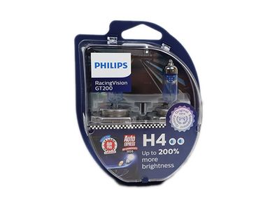 Philips RacingVision GT200 H4 + 200% 12V 60/55 W Halogen Lampe 12342RGTS2