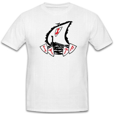 Wikingerschiff Runen Viking Wikinger Krieger - T Shirt Herren XL #4047