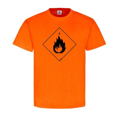 Leicht Endzündlich F Chemie Zeichen Logo Flamme Brand T-Shirt #23922