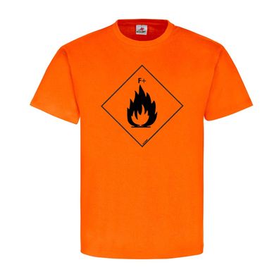 Hoch Endzündlich F+ Chemie Zeichen Logo Flamme Brand T-Shirt #23923