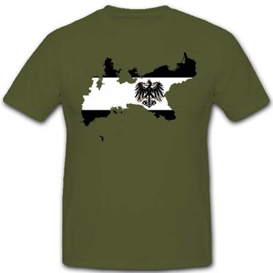 Preußen Flagge Adler Militär Wk Fahne Land Mutter Erde Landkarte - T Shirt #2725