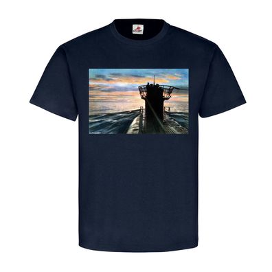 U-Boot auf Feind Fahrt deutsches Unterseeboot Marine Sonnenuntergang T-Shirt#23120