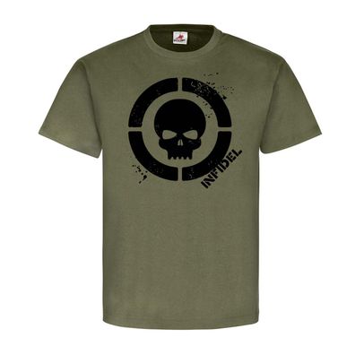Infidel Skull Militär Einheit Stolz Soldat Totenkopf T-Shirt Oliv #22868