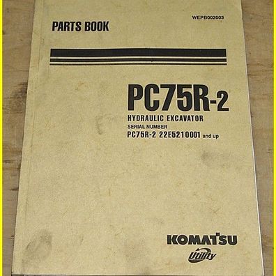 Komatsu Parts - Book PC75R-2 Hydraulik Excavator Serial Number :