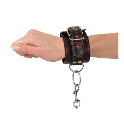 Bad Kitty Handfesseln Handschellen Fesseln Leder-Look Karabiner Bondage SM