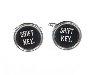 Shift Key Manschettenknöpfe schwarz Vintage Schreibmaschinentasten Miniblings