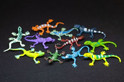 12er Set Salamander Aufstellfiguren Tierfigur Geckos Eidechse Gecko 12 Stück