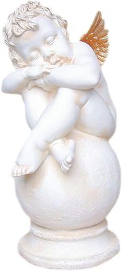 Engel schlafend auf Kugel Figur Statue Skulptur Büste Hand bemalt Kunst art