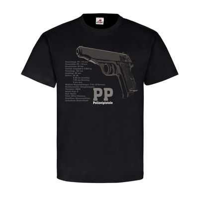 PP Polizeipistole Waffe Technische Daten deutsche Deko Sport T Shirt #20217