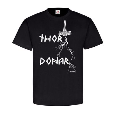 Thor Donar Nordischer Gott Thors Hammer Blitz Mjölnir Runen T Shirt #20109