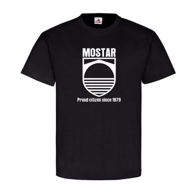Mostar 1979 Bosnien Herzegowina Neretva Stadt Wappen Abzeichen T-Shirt #19552