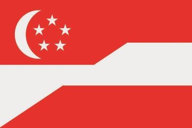 Fahne Flagge Singapur-Österreich Premiumqualität