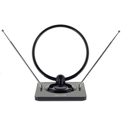 Telefunken Aktive DVB-T Antenne für TV-/ Radio Empfang mit 44 dB Verstärker rund