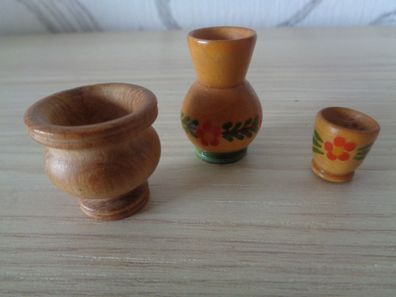 Vasen Miniatur für Setzkasten oder Puppenstube 3 teilig