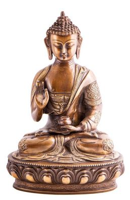 Buddha Kanakamuni Messing H: 32 cm 4,4 kg Figur Statue Skulptur