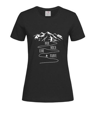 T-Shirt Damen-Nur noch eine Kurve Wandern Berge Wander Spruch