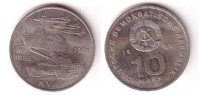 DDR Gedenk Münze 10 Mark 25 Jahre Nationale Volksarmee NVA 1981 (110160)
