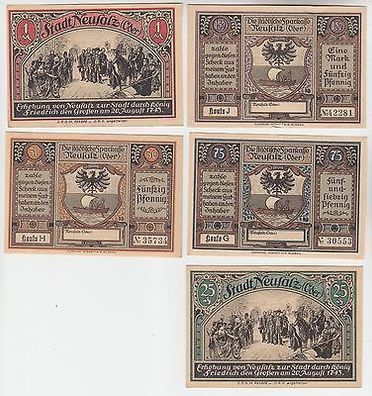 5 Banknoten Notgeld Sparkasse Neusalz Oder um 1921 kassenfrisch (105141