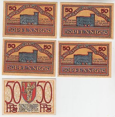 5 Banknoten Notgeld Stadtgemeinde Trier 1921 kassenfrisch (109867)