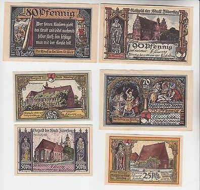 6 Banknoten Notgeld Stadt Jüterbog 1920 kassenfrisch (108335)