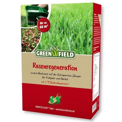 Greenfield Rasenregeneration 2 kg Grasseman Rasensamen Nachsaat Sportrasen