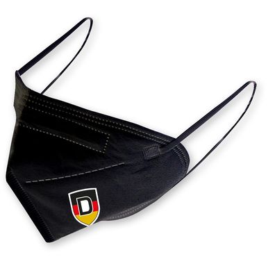 1 FFP2 Maske in Schwarz Dt. Herstellung incl. Wappen - Deutschland - 15363