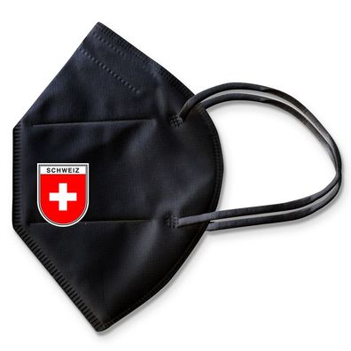1 FFP2 Maske 3lagig in Schwarz Dt. Herstellung - Schweiz - 15359