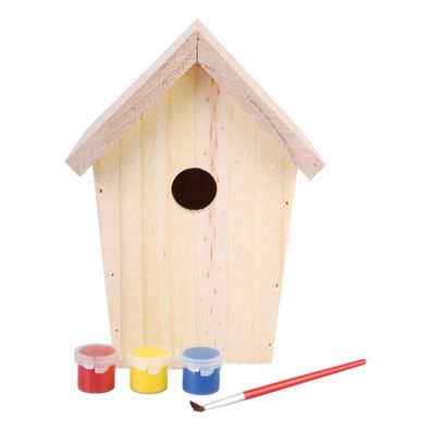 Nistkasten Holz Vogel Bausatz Blaumeise Bastler Kinder selber bauen Farben neu