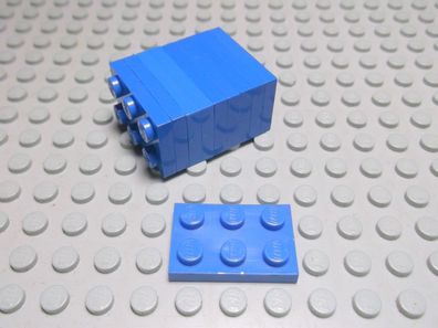 Lego 10 Platten 2x3 blau 3021 Set 114 7286 4099 323