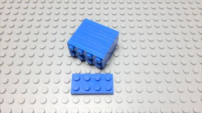 Lego 10 Platten 2x4 blau 3020 Set 2151 4402 8383 10244