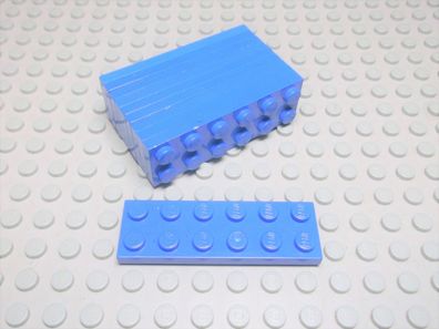 Lego 10 Platten 2x6 blau 3795 Set 8860 7593 6274 4953
