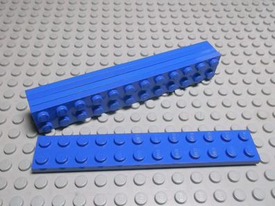 Lego 5 Platten 2x12 blau 2445 Set 8154 4555 6898 6986