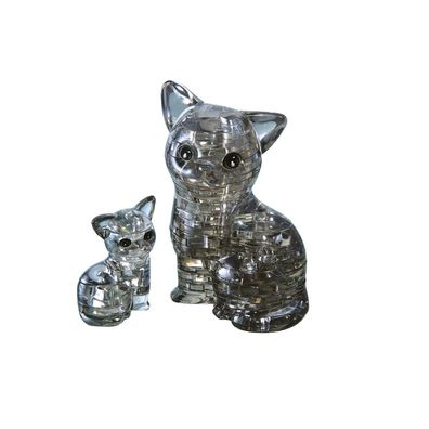 Crystal Puzzle 3D - Katzenpaar Mama mit Baby 49 Teile 10 cm hoch 59127