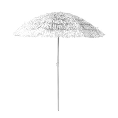 Runder Hawaii Sonnenschirm Gartenschirm Schirm Sonnenschutz Weiß Ø1,6m knickbar