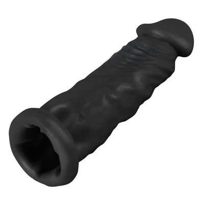 Silikon Penis-Hülle schwarz Verlängerung Vergrößerung Sleeve Extension 20cm