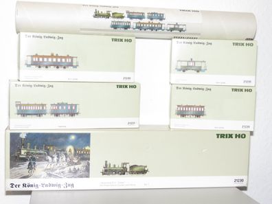 Trix 21230 & 21231 - Der König-Ludwig-Zug - 6 Teile - HO - 1:87 - Originalverpackung