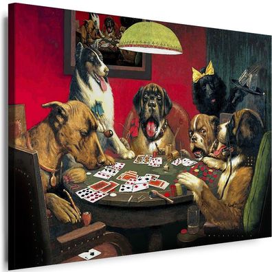 Bilder Hunde Poker Spielen Tiere Leinwandbilder Xxl Top!!!