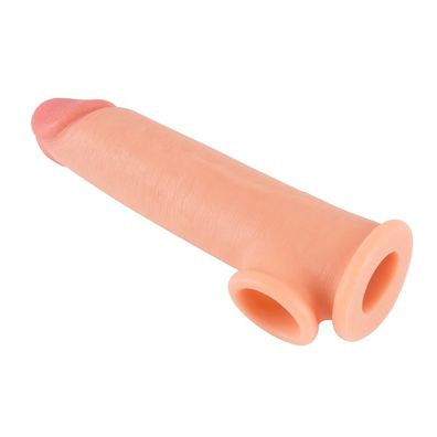 Silkon Penis-Hülle Verlängerung um 5cm Hodenöffnung Sleeve Sexspielzeug 19cm