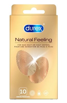 10-er Durex Kondome Natural Feeling 56mm, Latexfrei aus Real-Feel-Material dünn