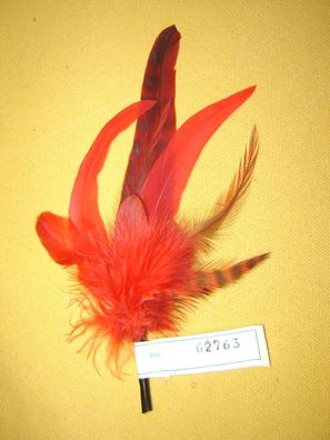 Damenhutfeder rote Hahnenfedern 19 cm modische Hutfeder Art62763 Pillbox