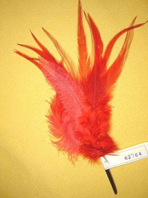 Damenhutfeder rote Hahnen und Straußfedern 25 cm modische Hutfeder Art62784 Pillbox