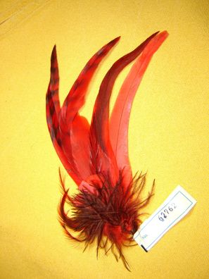 Damenhutfeder rote Hahnenfedern 21 cm modische Hutfeder Art62762 Pillbox