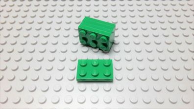 Lego 5 Platten 2x3 grün 3021 Set 2162 3677 6074 10197