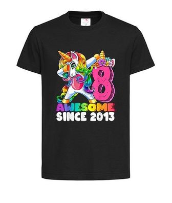 Kinder T-Shirt Unisex-Awesome since 2013 dabbing unicorn 8th birthday gift girls