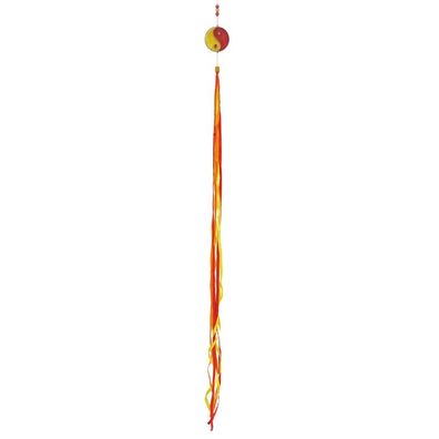 Feenwindspiel YIN YANG Fiberglas rot orange gelb 95 cm Mobile Windspiel Feng-Shui
