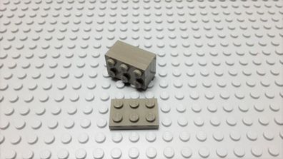Lego 5 Platten 2x3 altdunkelgrau Nummer 3021