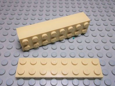 Lego 5 Platten 2x8 Tan Beige 3034 Set 10265 7296 6240 7189