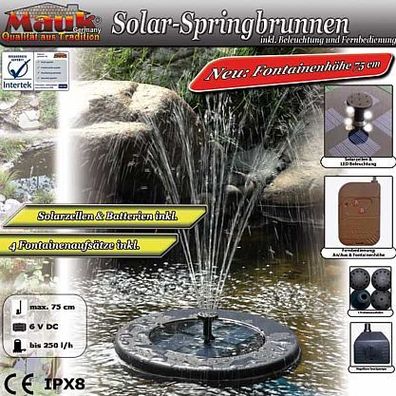 Solarspringbrunnenpumpe Pumpe Solar Springbrunnen Scheibenform schwarz #02