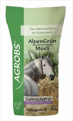 Agrobs Alpengrün Müsli 15 kg - faserreich getreidefrei melassefrei