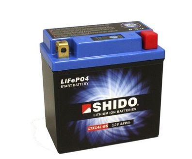 Shido LTX14L-BS LiFePO4 Motorradbatterie sicher, leicht und lange Lebensdauer